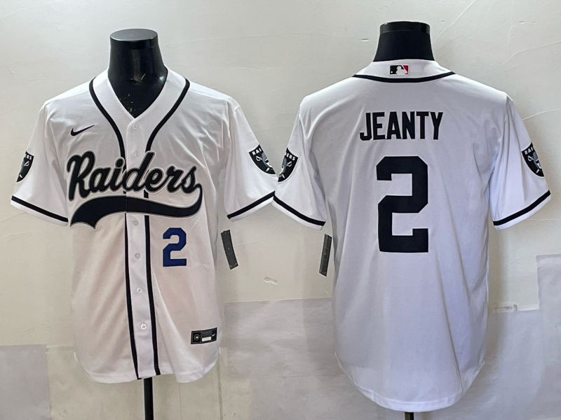 Men 2025 Oakland Raiders #2 Jeanty white 3th generation Joint Name Nike Limited NFL Jersey style 004